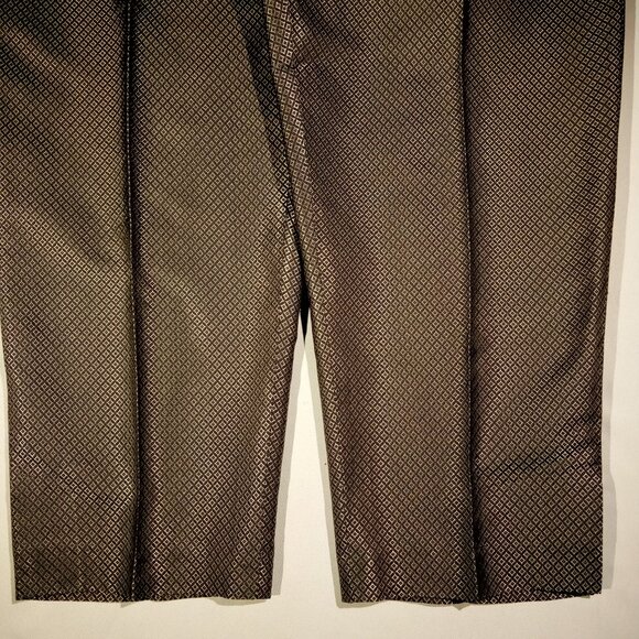 ELISABETH by Liz Claiborne Pants sz 16W Silk Shiny Silver Diamond Print NWT - Picture 9 of 12